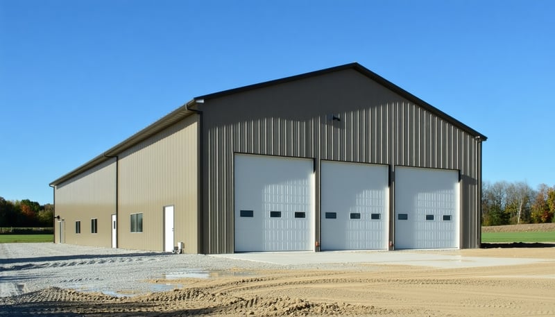 Custom post frame building constructed by S&B Buildings LLC